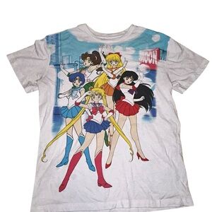 Sailor Moon Graphic Toei Animation White Tee Sz S